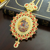 Orthodox Church Cross Pendant - Father's Chest Pendant for Religious Rituals George Statue Pendant