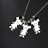 Personalized Boy Girl Necklace Custom Chain Name Mother Father Day Kid Family Gift For Women Men Stainless Steel Pendant Jewelry