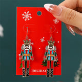 New Fashion Soldier King Pendant Earrings for Women Cute Animal Koala Rhinestone Bells Drop Earring New Year Holiday Jewelry