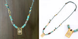 New Style Multi Color Braided Rope Star Moon Heart Hand Eye Charm Necklace,Unique Mix Stone 18K Gold Cotton Cord Jewelry Finding