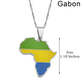 Anniyo 3CM Hip-hop Africa Map Pendant Necklace Jewelry Eritrea,Gambia,Guinea,Congo,Tunisia,Benin,Libay,Namibia,Chad,Botswana