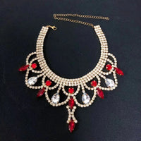 Hot selling luxury rhinestone necklace, European and American fashionable colored crystal necklace, very suitable for parties
