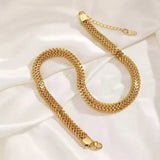 GANPUP 316l Stainless Steel Metal Heavy Thick Chain Necklace Charm Fashion Neck Chain Waterproof Gold Color Jewelry For Women
