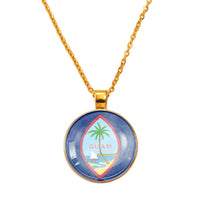 Anniyo America Guam and Hawaii Flag Pendant Necklaces for Women Men United States Jewelry #D0080