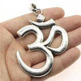 1pcs 75x56mm Antique Silver Plated Big Om Yoga Pendant Charm Large Om Pendants Charm Big Om Charm