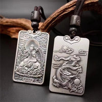 Twelve Zodiac Tiger Dragon Necklace For Men Jewelry Retro Patron Buddha Pendant Male Lucky Blessing Anniversary Accessories