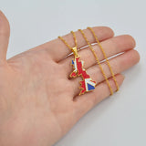 Anniyo Stainless Steel United Kingdom of Great Britain and Northern Ireland Map Pendant Necklaces UK Britisher Jewelry  #326301