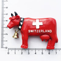 Switzerland Snow Mountain Lovers Squirrel Skiing 3D Fridge Magnets Tourism Souvenirs Refrigerator Magnetic Stickers Gift