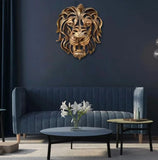 28cm Large Lion Head Wall Mounted Art Sculpture Gold Resin Lion Head Art Wall Luxury Decor  Bedroom Decoration