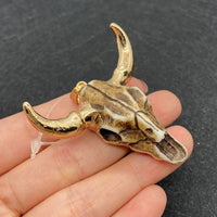 19 Styles Acrylic Cow Pendant Bull Skull Bone Gold Plated Charms for Men's Fashion DIY Jewelry Bull Head Pendant Necklace Gifts