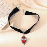 Gothic Vampire Cameo Pendant Choker Velvet Necklace for Women Fashion Pagan Witchcraft Jewelry Girls Gifts Creative Punk Choker