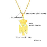 2024 new fashion stainless steel Republic of Serbia eagle pendant necklace temperament everything collarbone chain birthday anni