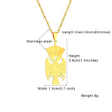 2024 new fashion stainless steel Republic of Serbia eagle pendant necklace temperament everything collarbone chain birthday anni