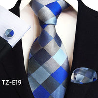 Royal Striped Paisley Ties For Men Luxury 8cm Necktie Pocket Square Cufflinks Gift Set Jacquard Weave Tie Suit Accessories