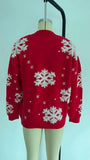 Christmas 2025 Women's Knitted Sweater Snowflake Warm Thicken Jacquard Jumper Oversized Knitwear Full Sleeve Pullovers Xmas Look