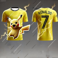New arrivals Pokemon Pikachu kids Summer Breathable and Quick-Dryingsports T-shirt Ronaldo Man Special Jersey Kit