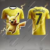 New arrivals Pokemon Pikachu kids Summer Breathable and Quick-Dryingsports T-shirt Ronaldo Man Special Jersey Kit