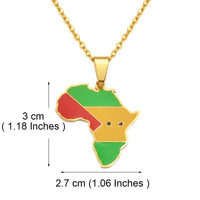 Anniyo 3CM Sao Tome and Principe Pendant Necklaces for Women Girls Jewelry Charms Map @350021