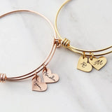 Bangles for Women Personalized Custom Carving 1-4 Names  Round Pendant Stainless Steel Friendship Bracelet Jewelry Pulsera Mujer