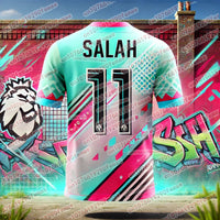 Fashion Graffiti Board Salah Printed Pattern Men's Fan Commemorative T-shirt Daily Outdoor Sports Comfortable Jersey