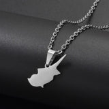 Anniyo Cyprus Map Pendants Necklaces for Women Stainless Steel Jewelry  @335321