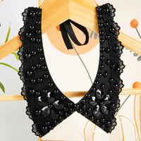 Pearl Beaded Lace Trim Collar Ribbons Women Necklace Wedding Jewelry for Clothes Dress  Beads Crystal Collar Wedding Jewelry