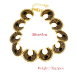 Vintage Alloy Carved Sun Pattern Choker Necklace for Women Traditional Boho Ethnic Round Collar Necklaces Statement Jewelry Gift