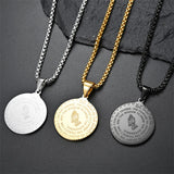 No Fade Color Serenity Lords Prayer Pendant Necklaces for Women Men Good Luck God Bless You Daily Wear Stainless Steel Jewelry