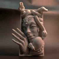 Medusa Figurine Bookends, Decorative Plastic Statue for Shelf, Desk, and Room Ambiance, Versatile Indoor Decor