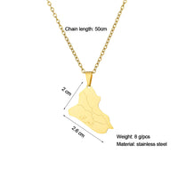 New fashion Iraqi Republic map Pendant Stainless steel necklace feminine personality geometric collarbone chain jewelry