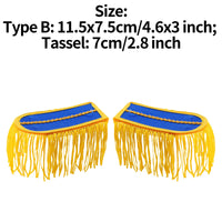1 Pair Drum Horn Band Tassel Fringe Chain Shoulder Badge Applique Epaulet Clothing Uniform Party Performance Costume Accessories
