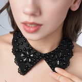 Pearl Beaded Lace Trim Collar Ribbons Women Necklace Wedding Jewelry for Clothes Dress  Beads Crystal Collar Wedding Jewelry