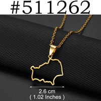 Anniyo Belarus Pendant Necklaces for Women Girls Stainless Steel Jewelry Gold Color and Silver Color #511062