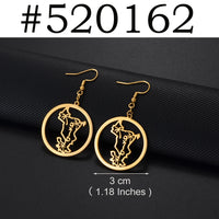 Anniyo New Arrivals Mayotte Big Earrings for Women Girls France Jewelry Stainless Steel Metal Hyperbole Ornaments #520162