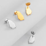 Anniyo 1.6cm Small Size Saint Lucia Map Stud Earrings for Women Girls St. Lucia Stainless Steel Jewelry #304101