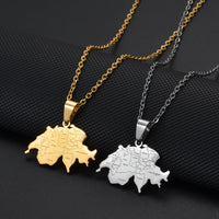 Anniyo Switzerland Map and Cities Pendant Necklaces for Women,Suisse Svizzera Svizra Schweizerische Swiss Maps Jewelry #513762