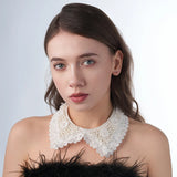 Pearl Beaded Lace Trim Collar Ribbons Women Necklace Wedding Jewelry for Clothes Dress  Beads Crystal Collar Wedding Jewelry