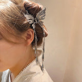 Y2K Style Metal Butterfly Hair Clip For Women Glitter Rhinestone Tassel Hair Clip Girls Trendy Exquisite Jewelry Hair Accessory
