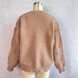 Christmas Sweater Women 2024 Korean Style O Neck Casual Loose Jumper Women Chic O Neck Peark Bow New Year Sweater Knitwear