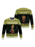 Marvel superhero Groot Christmas Ugly Sweater Yellow Green Black Snowflake Christmas Tree Cute Personality Fashionable Cool