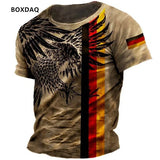 German Flag Men's Fashion T-Shirts Short Sleeve Eagle 3D Print Street Male T Shirt 6XL Plus Size Man Clothing Loose Casual Tops
