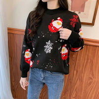 Christmas Knitted Sweaters for Family Couples Christmas Jacquard Jumpers Long Sleeve Warm Thicken Knitwear Sweater Pullover