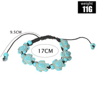 Turtle Hand Woven Bracelet Bohemian Style Ocean Series Vacation Style Turtle Woven Ankle Chain