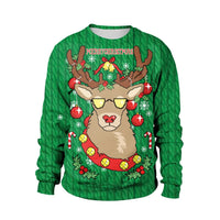 Men Women Llama Ugly Christmas Sweatshirt 3D Funny Print New Year Eve Xmas Sweater Couples Pullover Holiday Party Jumper Tops