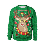 Men Women Llama Ugly Christmas Sweatshirt 3D Funny Print New Year Eve Xmas Sweater Couples Pullover Holiday Party Jumper Tops