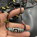 Black And White Dzi Clavicle Tibetan Old Agate Necklace Sweater Chain