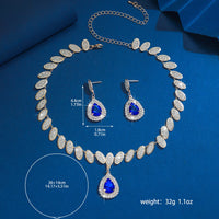Ladies' fashionable heart-shaped minimalist design elegant crown necklace earrings jewelry set