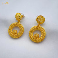 Dubai 24K Gold Color Jewelry Sets Wedding African Long Necklace Earrings For Women Nigerian Indian Bridal 2PCS Set Party Gifts
