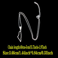 New fashionable stainless steel Israel map pendant necklace, simple and versatile, ethnic style map pendant collarbone chain for