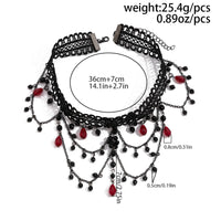 Ladies Gorgeous Black Color Lace Beads Choker Necklace Beach Travel Holiday Fashion Classic Personalized Jewelry Evening D